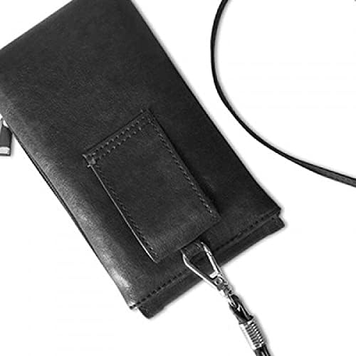 Mal risada preto chat fofo padrão happy phone wallet bolsa pendurada bolsa móvel bolso preto