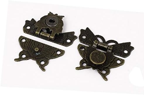 X-dree estilo antigo formato de borboleta hasp clasp bronze tom de bronze 50 x 43 mm 2pcs (estilo antigua de mariposa en forma de cerrojo broche de cierre tono bronce 50 x 43 mm 2 piezas