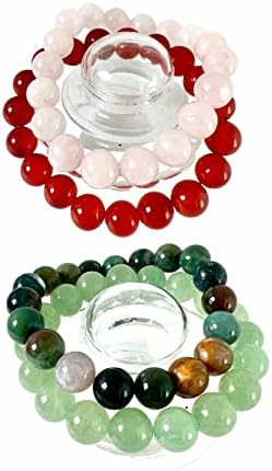 ❤️ Pacote de amor e dinheiro? 4 pulseiras de cristal: quartzo rosa, ágata vermelha, aventurina verde, ágata indiana