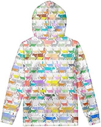 Hoodies kuiliupet garotas unissex capuz para crianças gatos impressam o moletom de moletom com pocket boys moda