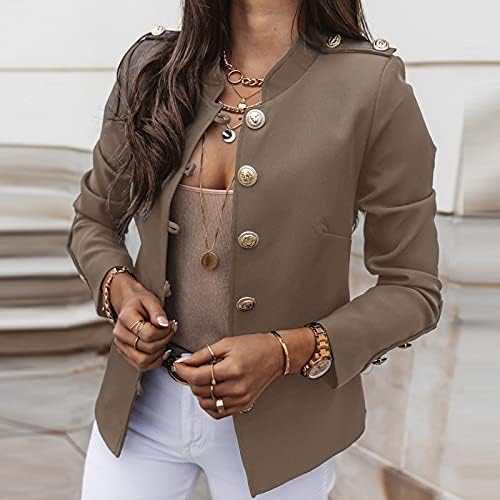 2022 Jackets Blazer de outono para mulheres de mangas longas de mangas compridas abertas Blazers elegantes botões casuais