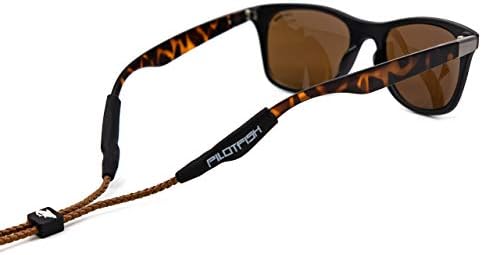 Correia de óculos de sol de couro piloto - cordão de retenção de óculos para homens ou mulheres, óculos de corrente seguros