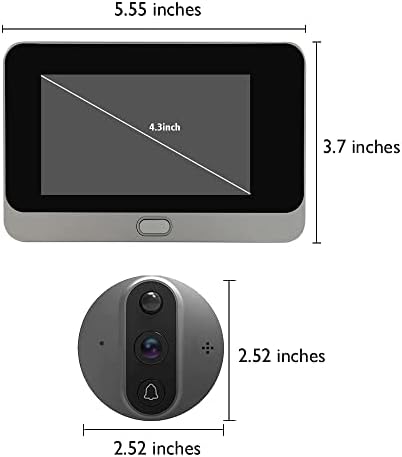 Câmera Smart Pyephole de Anjielo para porta de apartamento, câmera de videoclipe de videoclipe de videoclipe de porta de wi -fi