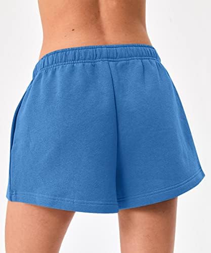 Shorts de suor automaticamente feminino atlético casual shorts de cintura alta