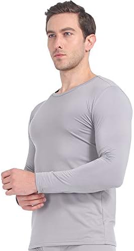 MANCYFIT Mens camisas térmicas de lã forrada de manga longa de manga comprida superior camada