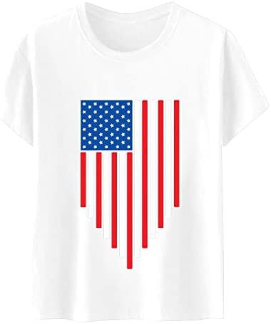 4 de julho Camisas femininas American bandeira American Camise