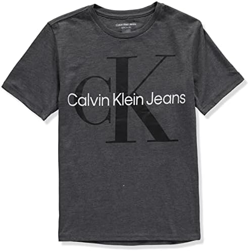 Calvin Klein Boys Manga curta Camiseta de pescoço da tripulação