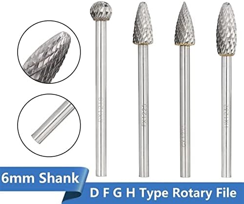 Zaahh e g h m tipo tungstênio carboneto abrasivo ferramentas rotativas de 6 mm de haste dupla de corte rotativo bits para