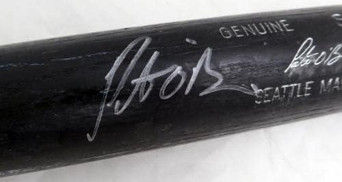 Pete O'Brien autografou Black Louisville Slugger S2 Game usado Bat Seattle Mariners Rachado SKU 214054 - MLB autografado