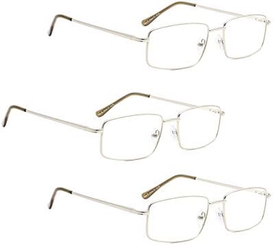 LUR 3 Pacote óculos de leitura de metal + 6 pacotes de óculos de leitura clássicos