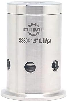 Qiimii 1,5 Aço inoxidável 304 Ferrule Tri Cramp OD 50,5 mm Pressão aberta 1 barra de válvula de válvula de alívio da