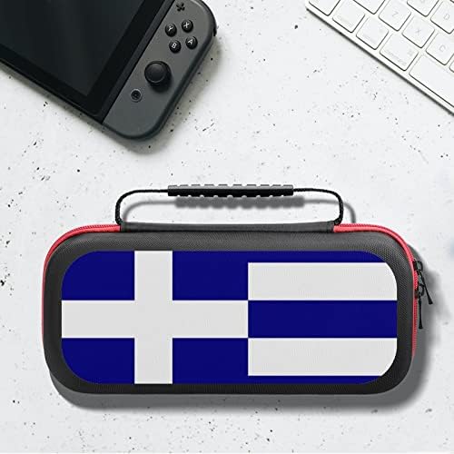 Bandeira grega Carregar bolsa de armazenamento de caixa de armazenamento bolsa de casca de viagem para acessórios e jogos