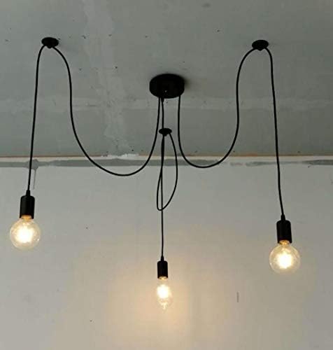 Lâmpadas de pendentes de aranha clássica de EMYTock, AJustable DIY teto Spider Light E27, lustre rústico, industrial para