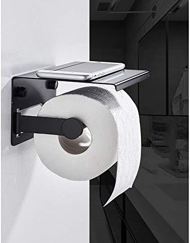 SCDZS PAPEL TOWEL STORTER - Suporte de papel higiênico com prateleira de telefone, rack de armazenamento de dispensador de rolo de