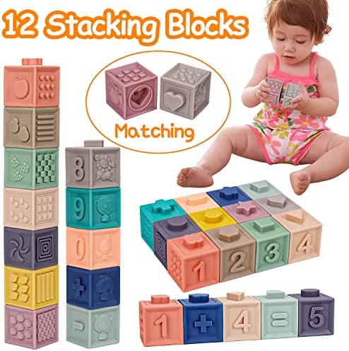 3 em 1 Brinquedos sensoriais de bebê macio de 6 a 12 meses Montessori Toy 1 de 2 anos de idade de abastecimento de brinquedos