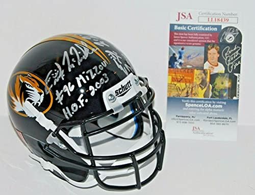 Erik McMillan assinou o capacete de futebol Mizzou Mini JSA LL18439 - Capacetes NFL autografados