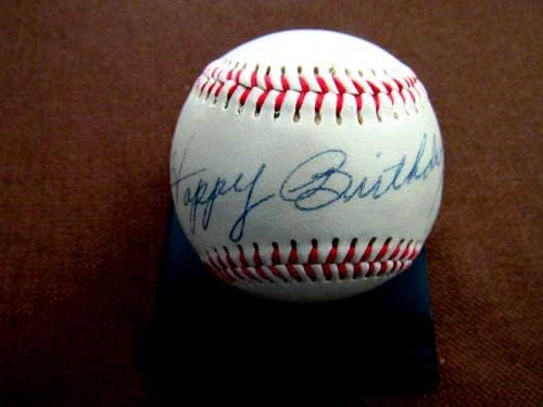 Bob Uecker feliz aniversário Hof assinado Auto Vintage Pro Spirit Baseball JSA - Bolalls autografados