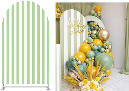 Fivan Arch cobre listras marrons de cenário elástico para decoração de festas de chá de bebê de aniversário de 4x7ft Batismo adereços