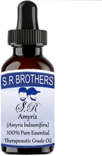 S.R Brothers Amyris puro e natural terapêutico Óleo essencial com gotas de gotas 30 ml