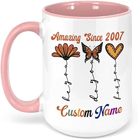 Presentes de aniversário de 16 anos personalizados para ela, menina, filha - nome personalizado caneca, caneca de sotaque, 11 onças