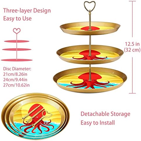 3 Placa de fruta de cupcake de 3 camadas de sobremesa Plástico para servir suporte de exibição para casamento de aniversário