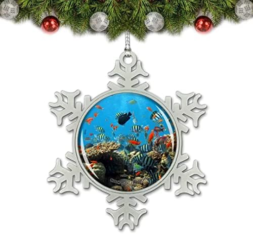 UMSUFA Illinois Chicago Aquarium Fish USA Christmas Ornament Tree Pingente Decoração de Crystal Metal Sulir presente