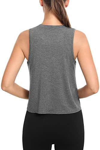 OrrStarry Women's Wrethout Cropped Tops Tops de pescoço alto sem mangas de colheita atlética Tops Flowy Crop Muscle Tank