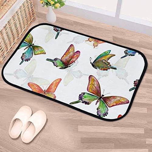 Tapetes de porta de banho tapetes de banho aquarela borboletas super aconchegante tapete de banheiro não deslizamento absorvente