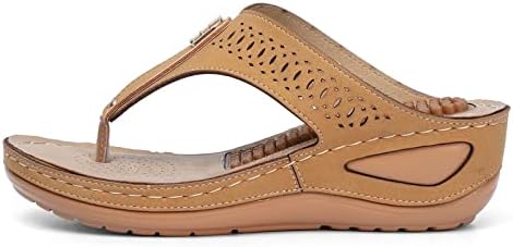 Guangyuan Sandals de couro de couro Mulheres sapatos romanos com arco Apoio Clipe Toe Strappy Cordão Ceda de candal de praia