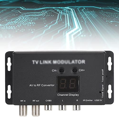 IULJH UHF TV Link Modulator Av a RF Converter Extender com 21 canais Pal/NTSC Plástico opcional preto