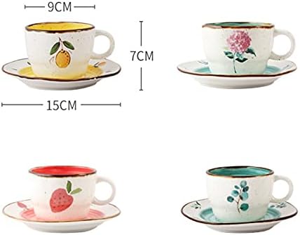 Dodouna estilo japonês porcelana retro limão leite xícara de xícara de chá de cerâmica com pires de pires