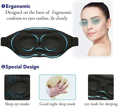 Máscara de sono com Fox-tech, 2022 Moda confortável máscara ocular para homens, de máscara de sono para bloqueio de luz, sem