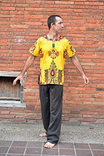 Raanpahmuang unissex Africano Bright Dashiki Cotton Shirt Variety Colors