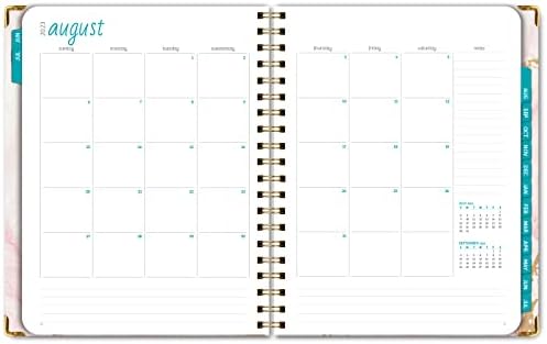 Ano acadêmico de capa dura 2023-2024 Planejador: 8.5 x11 Diário da agenda do planejador mensal diário. Marco, pasta