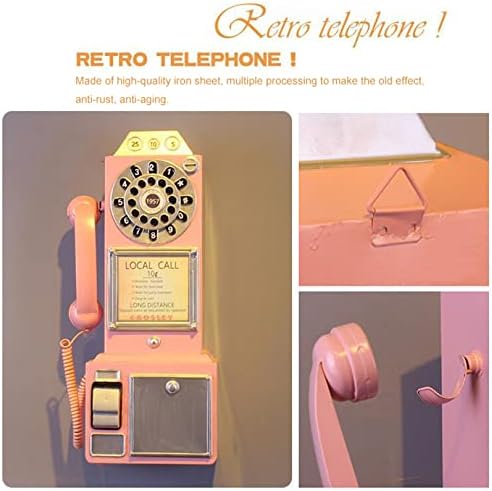Telefone com fio Montado de parede de parede Vintage/modelo de telefone retrô decoração de parede fixo criativo para o escritório do
