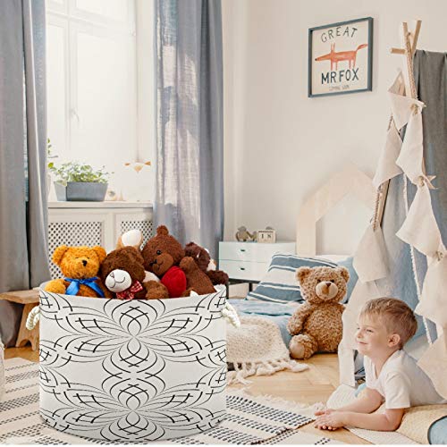 VISESUNNY Cesta de armazenamento Floral Stripe Rousper Roupas de cesto de brinquedo Organizador de armazenamento Bin Caixa