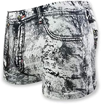 BMISEGM Mens boxers roupas íntimas de jeans estampados de jeans de moda de moda masculino boxer de bolso sexy shorts