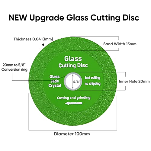 Disco de corte de vidro para moedor de ângulo, 1mm de porcelana de lâmina de serra de diamante para o corte e moagem