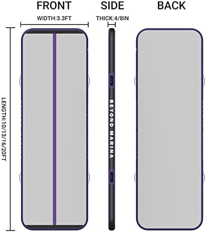 Beyond Marina Air Gymnastics Tumble Track 4/8 polegadas de espessura de espessura Inflável 10ft/13ft/16ft/20ft tapetes de ar para