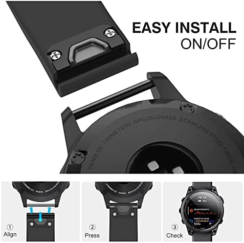 Sawidee 22 tiras de banda de vigas de silicone de 26 mm para Garmin Fenix ​​6x 6 Pro 7x 7 5 5x 3 3HR 945 Pulseira Smartwatch