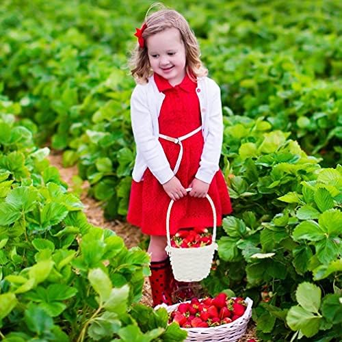 Doitool 10pcs Mini cestas de tecido com alças, cesta de flores de vadão pequeno cesto de piquenique cestas de vegetais para