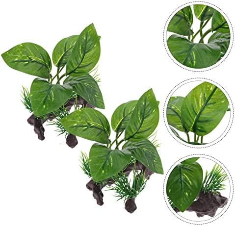 Plantas artificiais IPETBOOM PLANTAS Aquário Decorações de tanques de peixes: 2pcs grama subaquática Aquático artificial