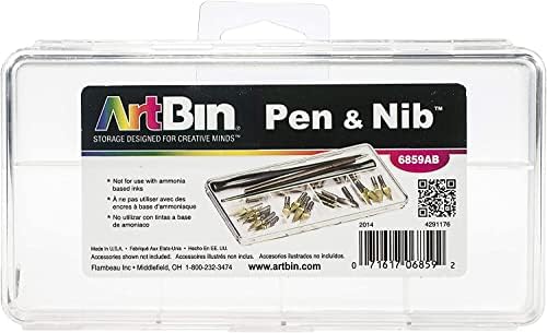 Artbin 6859ab Caixa de caneta e ponta, organizador de arte e caligrafia, [1] caixa de armazenamento de plástico, transparente