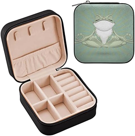 Umbiriko Yoga Frog Small Jewelry Box, Jóias portáteis de viagem para anel, pingente, brinco, colar, caixa de armazenamento de organizador