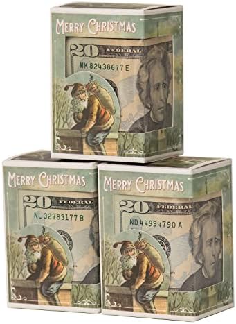 Duneroller Christmas Cash Caixas de presente para presentear dinheiro, noite antes do Natal, Design nostálgico da arte