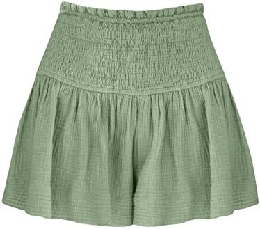 Shorts de zhensanguo para mulheres shorts de cintura alta para mulheres casuais de uma cor de moda respirável grande