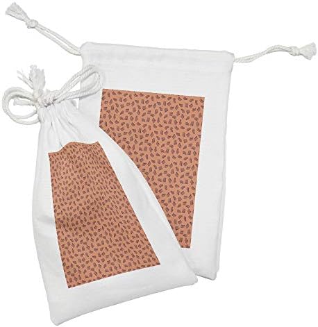 Conjunto de bolsas de tecido de salmão de Ambesonne de 2, pedaços de peixe delicioso design pop ilustração ilustração impressa, pequeno