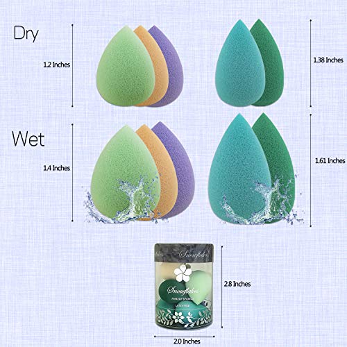 Snowflakes Mini Beauty Makeup Sponge Blender para os olhos, pequenas esponjas de maquiagem sob os olhos 7 PCs, látex