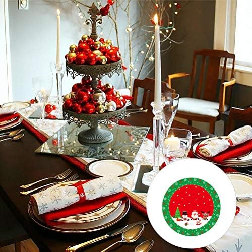 Abaodam Christmas Tree Scury Base Avental Mat tapete de presente decorativo Verde e vermelho usado para celebrar o Natal