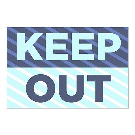 CGSignLab | Keep Out -Stripes Blue Janela ABAIXO | 30 x20